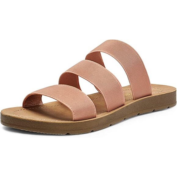 Flat Slide Sandals Open Toe Slip on Sandals for Summer 11 - Picture 1 of 4